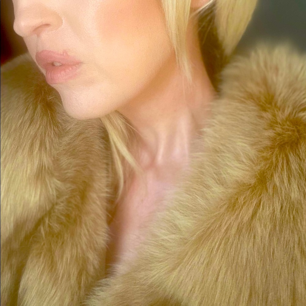 30% OFF BUNDLES! REAL FUR 100% CASHMERE TRENCHCOAT JACKET DUSTER COAT VINTAGE - Picture 3 of 16
